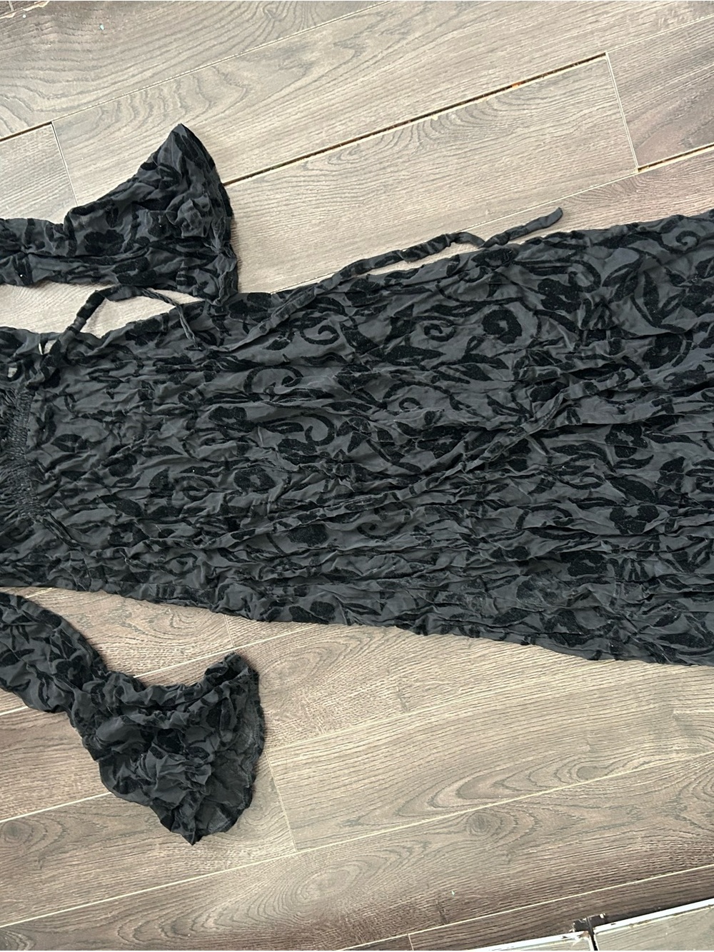 Anna Sui goth runway Floral Velvet Maxi Dress  8 - Picture 10 of 16